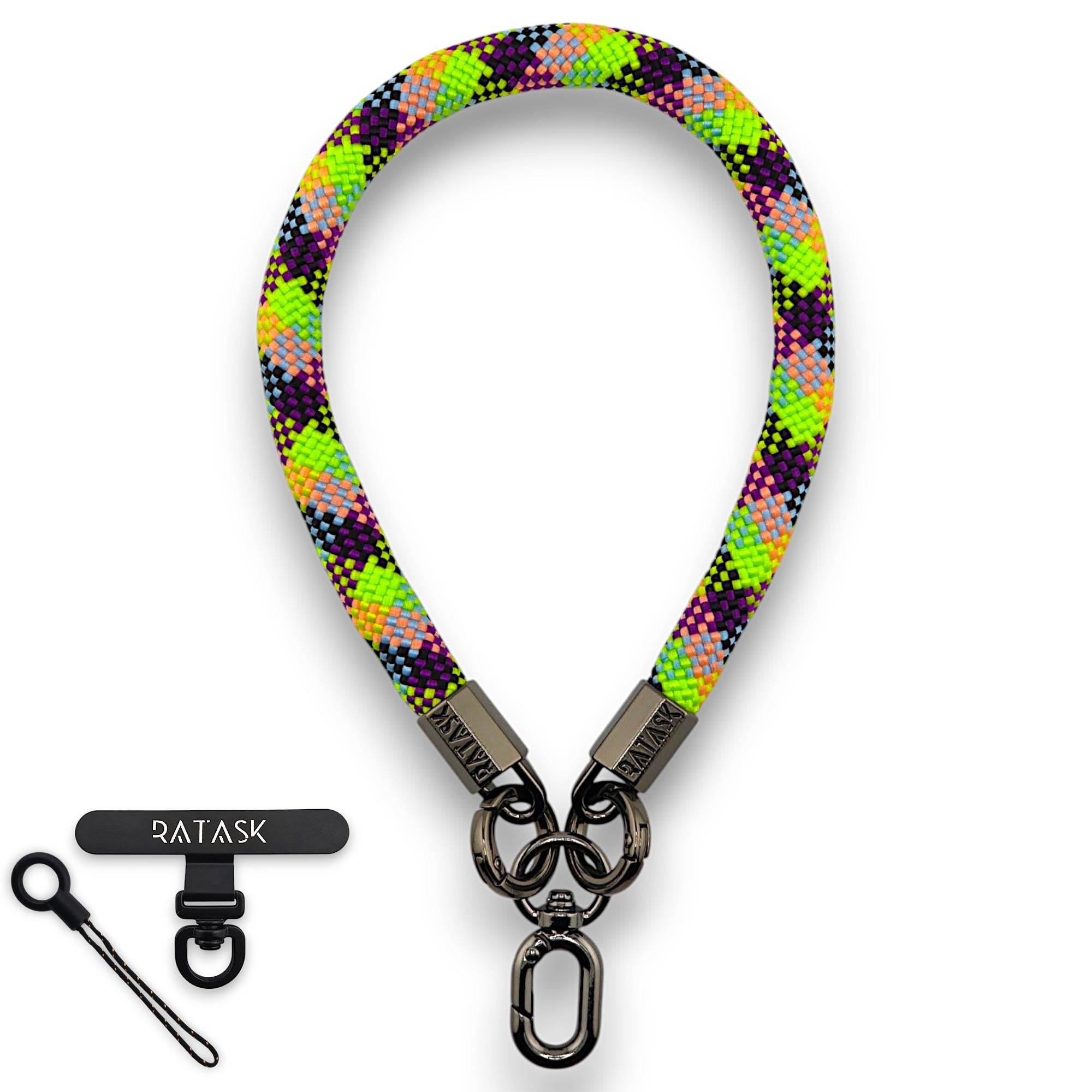 RATASK Wrist Strap Lanyard, Rope Lanyard Wrist Strap for Mobile Phones, Cameras, Keyring, Keychain,Mobile Accessory Pendant, Upgraded Stronger Hardware and Metal Tether Tab, (Multicolour)