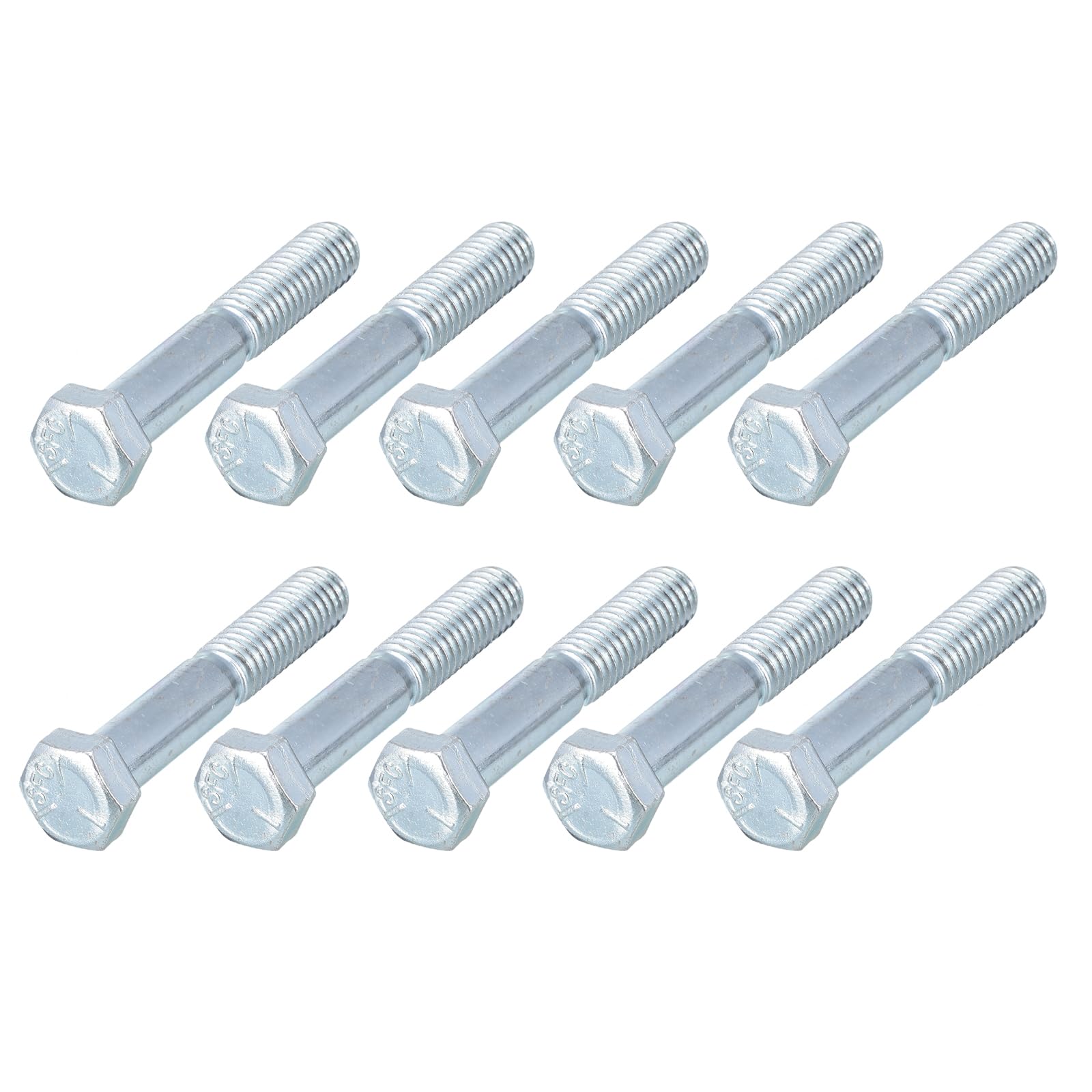 METALLIXITY Hex Bolts (3/8-16x2-1/4") 50Pcs, Carbon Steel Zinc Plated, Coarse Thread UNC Hex Head Screw Bolt - for Furniture Repair, Silver — image 1