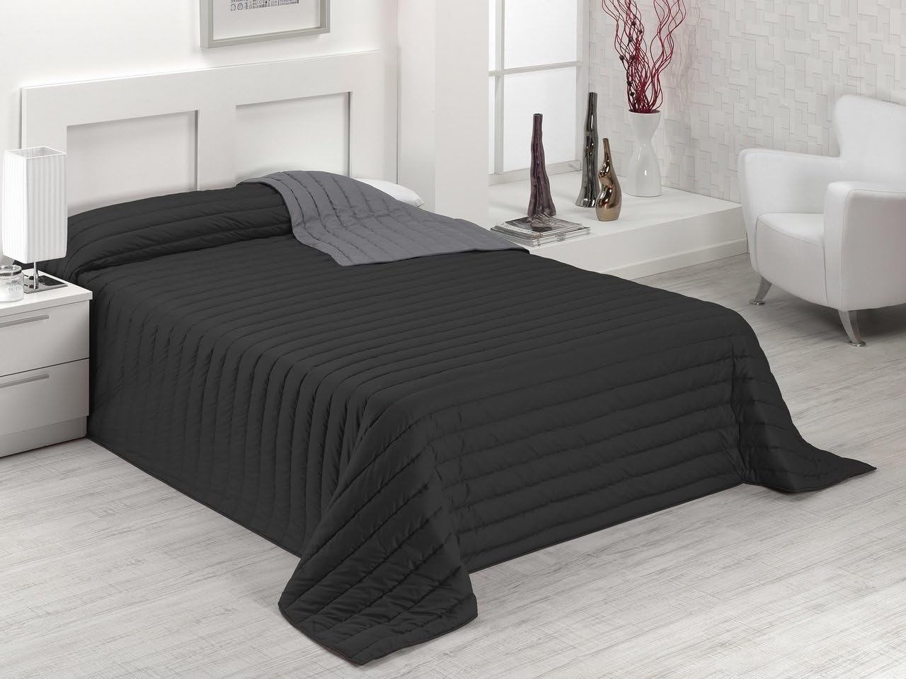 SABANALIA Tutto Winter Quilt Bed 150 – 250 x 270, Black/Grey