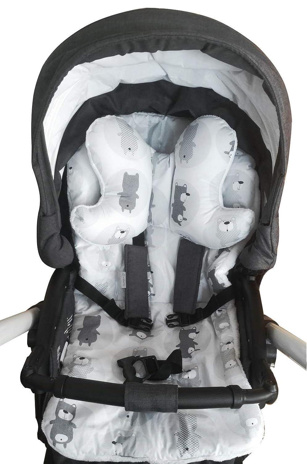 Accessoires De Poussettes Housse Universelle Poussette Siege Auto C Rembourre Vizaro 100 Coton Fabrique Ue Pas De Substances Nocives Assise Avec Coussin Cale Tete Amovible x35cm Ours Gris Bebe Puericulture Lemoncitylive Com