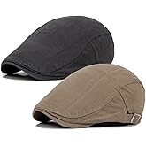 Qossi Newsboy Cap for Men Flat Hats Adjustable Breathable Irish Caps Cabbie Ivy Driving Hunting Sport Golf Outdoor