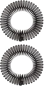 ALLY-MAGIC Comb Headband Set 2 Black Spider Grip Circle Flexible Hair Comb Women view 1