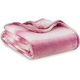 Berkshire Blanket-Classic Heavyweight Soft Printed VelvetLoft® Plush Blanket, Full/Queen Size Soft Fuzzy Warm Blanket for Couch Sofa Bed, Purple Pitch, 90in x 90in