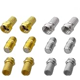 Young4us F Type Connector Kit for Coaxial Cable Extension/Repair | 8 Pcs RG6 Plug Connector and 4 Pcs Female Extended Connectors for Satellite TV Aerial Sky Virgin NTL Coaxial Cable,Pack of 12