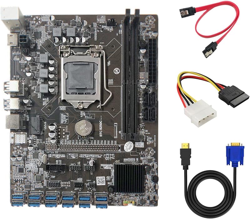 Tsadeer B250C Mining Motherboard 12 PCIE USB3.0 GPU Slot LGA1151