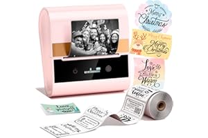 Phomemo Label Printer -M260 Address Label Maker Machine with Tapes,Bluetooth Thermal Label Printer, for Gift Decoration,Name Tag,Barcode,Logo, Easy to Use with Phones& PC - Pink