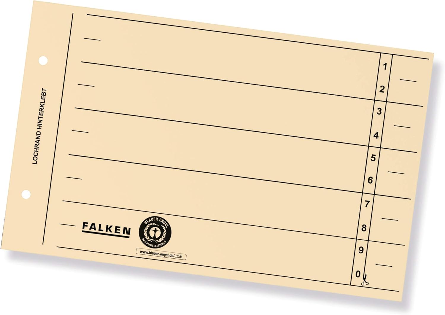 Original Falken 100 pack of dividers. Made in Germany. Made of recycled cardboard for DIN A5 landscape light chamois dividers dividers folders register calendars Blue Angel