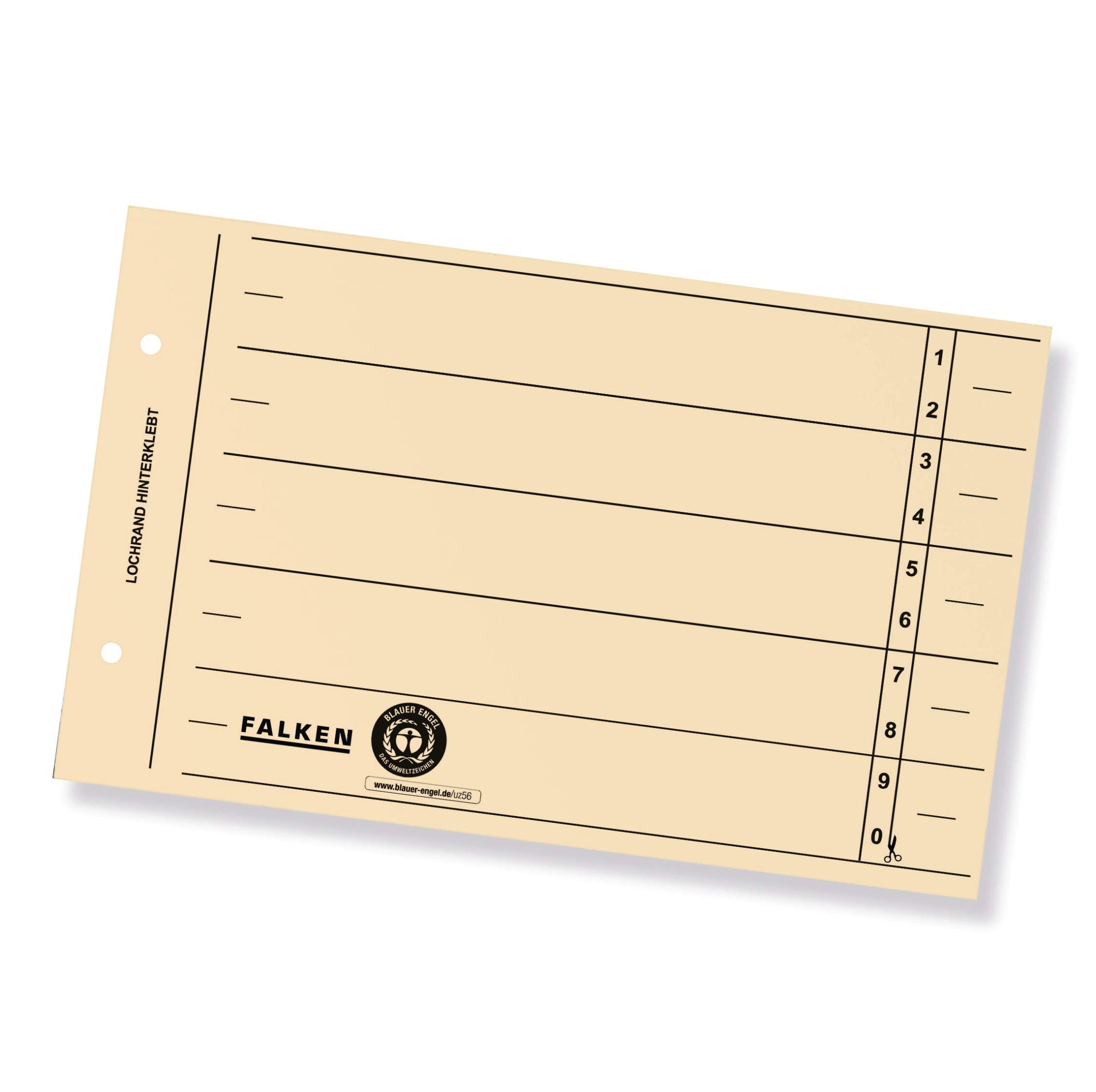 Original Falken 100 pack of dividers. Made in Germany. Made of recycled cardboard for DIN A5 landscape light chamois dividers dividers folders register calendars Blue Angel