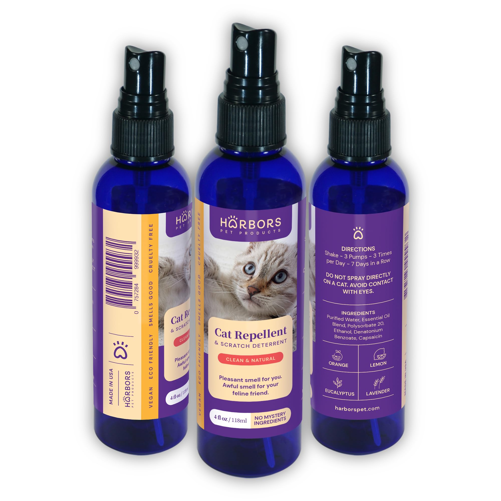 Harbors Cat Scratch and Chewing Deterrent Spray 4 oz / 118 ml