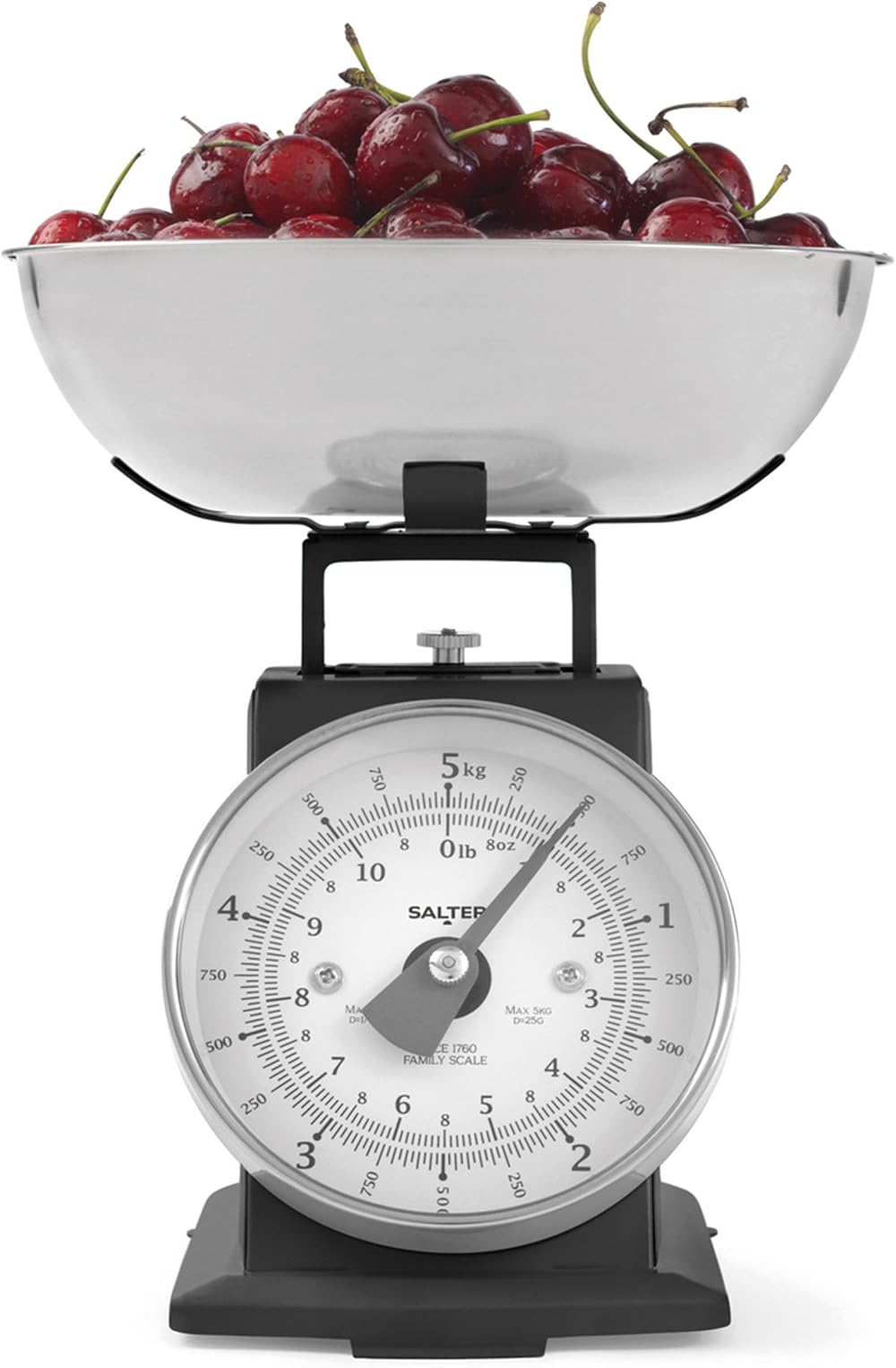 Salter Timeless Mechanical Kitchen Scale 5 kg Analogue Dial Black