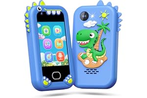 Lapare Kids Phone for Boys, Touchscreen Toy Phone with Dual Camera, Music & Games, Pretend Learning Toy Phone for Toddler with 32GB SD Card