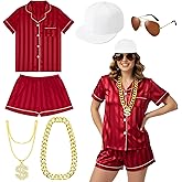 Maiteenly 5 Pcs Retro Singer Costume Kit Rapper Costume 80s 90s Accessories for Women Disco Party Decor Halloween Cosplay