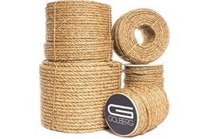 Twisted Manila Hemp Rope - Thick Heavy-Duty Rope (3/8 Inch, 100 Feet)