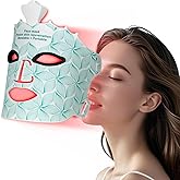SUERBEATY Red Light Mask for Face, 7 Colors Red Light Mask, Cordless, Soft Flexible, Portable & Lightweight for Home & Travel, Rechargeable Facial Masks for Mom Sister Girlfriend Wife (Green)