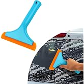 Ziciner Small Silicone Window Squeegee, Car Windshield Water Blade Squeegee, Multifunctional Auto Squeegee with 5.9 Inch Blade and Non-Slip Handle for Car Window, Mirror, Home Cleaning (Blue)