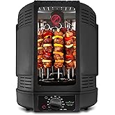 NutriChef Vertical Countertop Rotisserie Oven Roaster, Rotating Shawarma And Kebab Machine with Skewer and Rack, Basket Tower