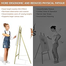 55" Gold Easel Stand for Sign, Heavy Duty Display