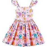 GOTHLETIC Toddler Girls Dresses Kids Summer Clothes Ruffle Sleeve Back Bowknot Dress Baby Backless Party Sundress 2-7 Years