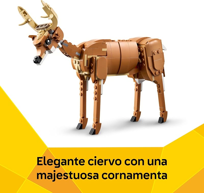 Criador 3 em 1 Brinquedo Nobre de Cavalo - Conjunto com Animáveis Transformáveis em Figura de Urso ou Veado Articulado - Presente para Raparigas e Rapazes 9+ Anos - Decoração do Quarto 31166