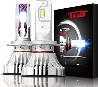 Amazon Com Katana H7 Led Bulbs Cree Chips W Adjustable Beam Design 6500k Extremely Bright Conversion Kit Of 2 Halogen Replacement Low Fog Light Automotive