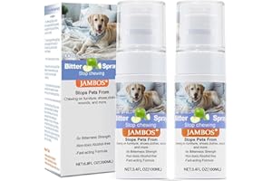 JAMBOS Effectively | 2 Bottles Bitter Apple Spray for Dogs to Stop Chewing, NO Chew Spray for Dogs Protect The Safety of Furniture and Your Belongings, Prevent Licking Injuries (Blue, M)