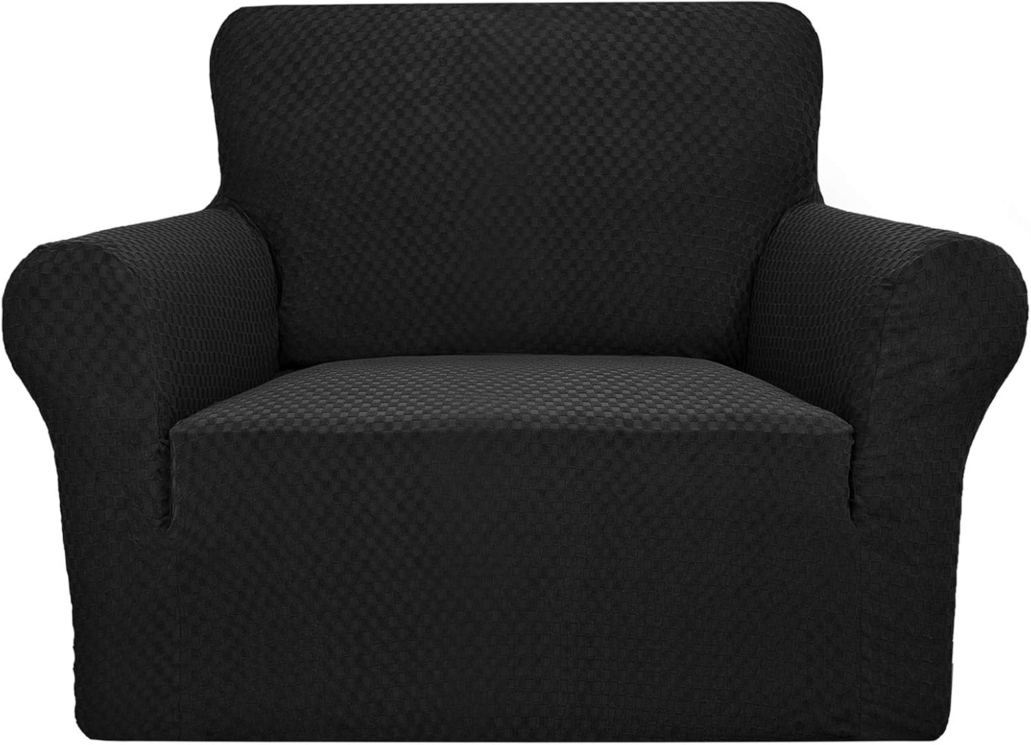 YEMYHOM Couch Cover Latest Jacquard Design High Stretch Sofa Chair Covers for Living Room, Pet Dog Cat Proof Armchair Slipcover Non Slip Magic Elastic Furniture Protector (Chair, Black): Kitchen & Dining