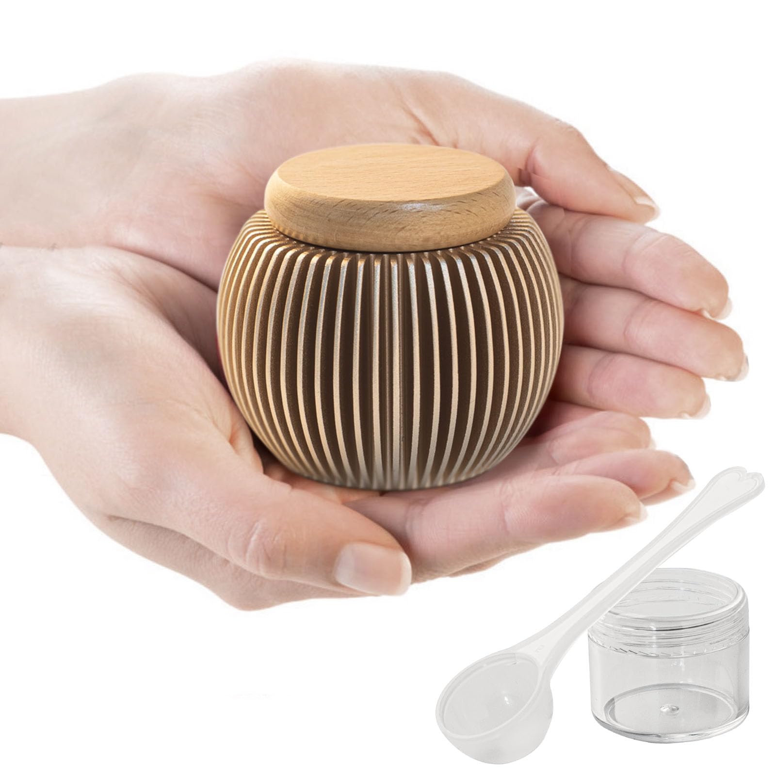 iwoohome Small Urns For Human Ashes, Mini Aluminum Alloy Urns For Human Ashes or Pet, Metal Ashes Keepsake, Keepsake Urns for Cremation Ashes, Human & Pet Urns (Spherical style)