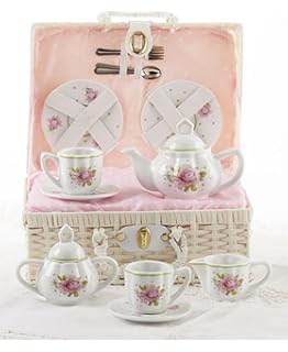 butterfly tea set basket