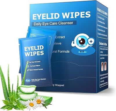 ProCIV 60Pcs Tea Tree Eyelid Wipes for Blepharitis Eyelid Cleaning