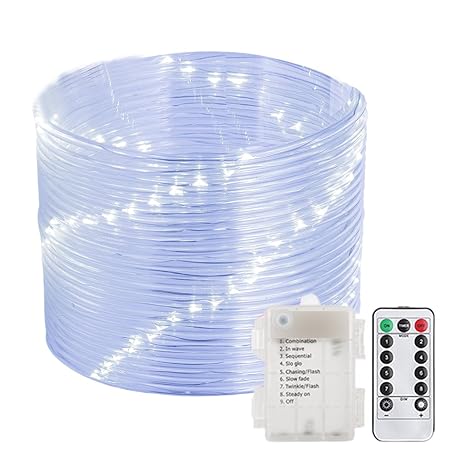 100LED Lichterschlauch Seil Lichter,KINGCOO Wasserdichte 33ft/10M 8 Modi Batteriebetriebene Streifen Fee Lichterketten für In