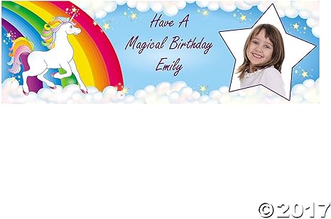 Custom Photo Medium Unicorn Party Vinyl Banner Banners Amazon