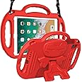 LTROP iPad 6th Generation Case, 9.7 iPad Case 2018, iPad 9.7-Inch Case - Light Weight Shock Proof Handle Stand Shoulder Strap Kids Case for 9.7 inch iPad 6th Gen/ 5th Gen/Air 2/ Air - Red