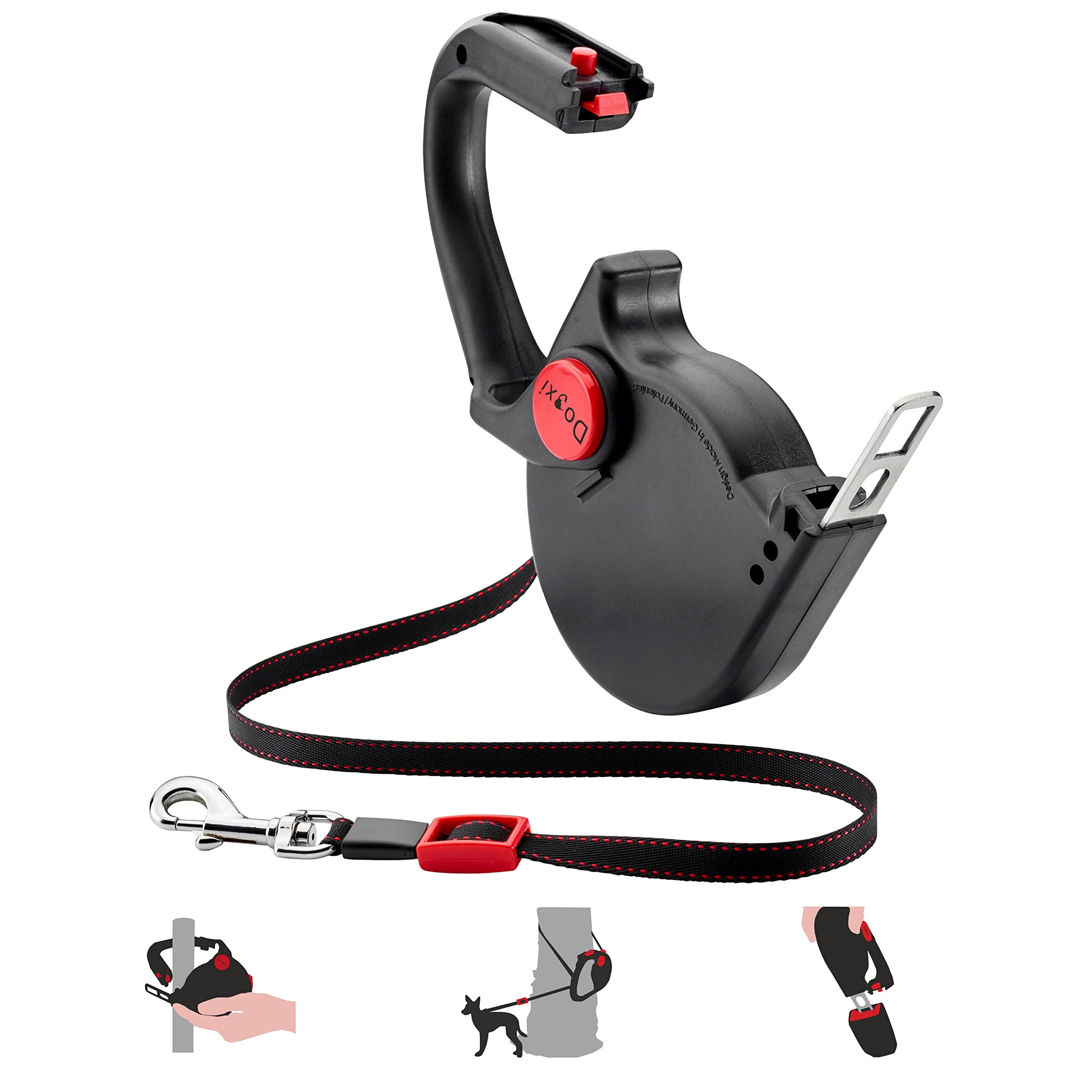 Dogxi Dog Lead Multifunctional Extendable Retractable Dog Lead 5m Handle Opens For Easy Fastening Seatbelt Buckle For Safe Transport In The Car For Small And Medium-Sized Dogs