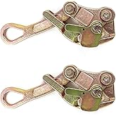 QWORK 2 Pack 2 T Cable Grip Wire Grip Steel Rope Jaw Puller for Wire Rope, Pulling 4408 Lbs