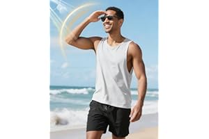 Men’s Active Quick Dry Y-Back Tank Tops UPF 50+ Sleeveless Muscle Shirts Performance Workout Cut Off Shirt