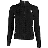 Ralph Lauren Polo Women's Full Zip Cable Knit Crest Sweater Summer 2022