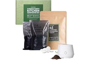 Impresa Kitchen Composter Set for Lomi Kitchen Composter - Impresa Two 0.5lb Bags for Lomi Charcoal Refills + 45 Compost Accelerator Tablets