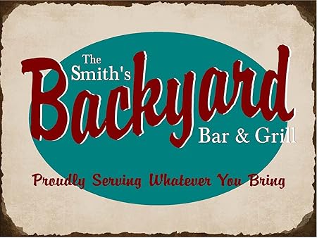 Niumea Custom Personalized Backyard Bar Grill Proudly Serving