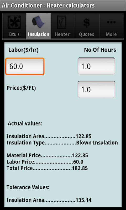 Air Conditioner and Heater Calculator