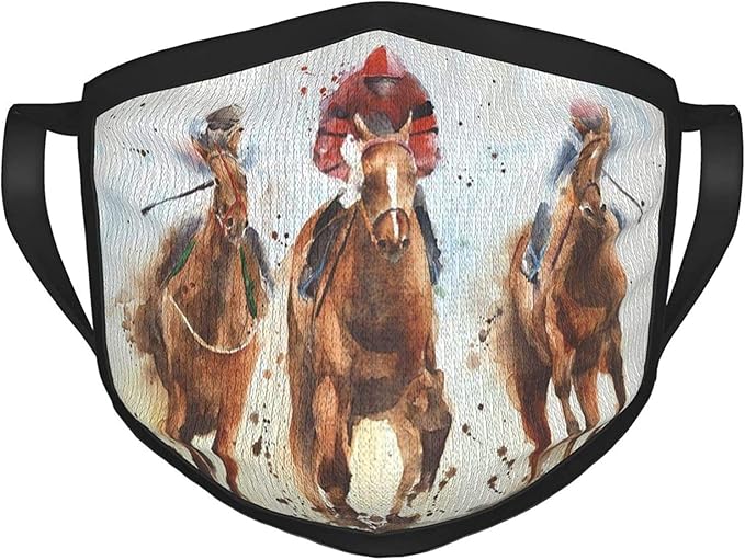 Adult Face Mask Reusable Face Mask Horse Race Riding Sport Jockeys Competition Washable Adult
