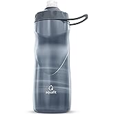 AQUAFIT Insulated Water Bottle - 20oz Leakproof Sports Water Bottle with Bite Lid, Bike Water Bottle, Easy Squeeze Water Bottles, Spill Proof for Cycling Bicycle - Fits Most Bike Cages (Grey Swirl)