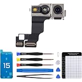 DGSCSMY for iPhone 15 Front Facing Camera Replacement OEM 12MP Repair Kit | Front Camera Flex Cable Module Selfie Camera Proximity Sensor with Fix Tools Kit for 15 A3090 A2846 A3089 A3092
