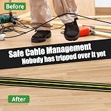 SEGNAYEN Floor Cable Cover 2M Rubber Outdoor Cable Protector 3 Channels view 4