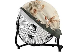 Cugasmaru Flower Hummingbird Fan Cover Waterproof & Dustproof Fan Cover for 24" x 23" Suitable for Wall-Mounted Fans, Pedestal Fans and Outdoor Fans