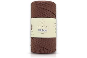 S SENSY Sensy Premium 4mm - 109 Yards 100% Polypropylene Macrame Ribbon, Crochet Bag Cord, Thread for Knitter (Copper)