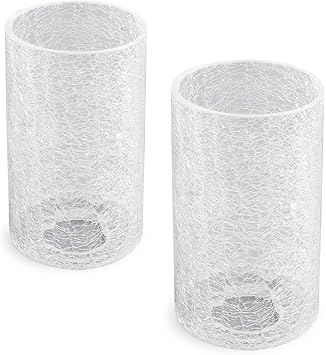 giluta pantalla cilindrica de cristal agrietada repuesto con ajuste de 1 5 8 pulgadas moderna y elegante lampara para lampara de pared 2 unidades