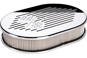 Billet Specialties 15327 Small Oval Cross Flags Billet Air Cleaner