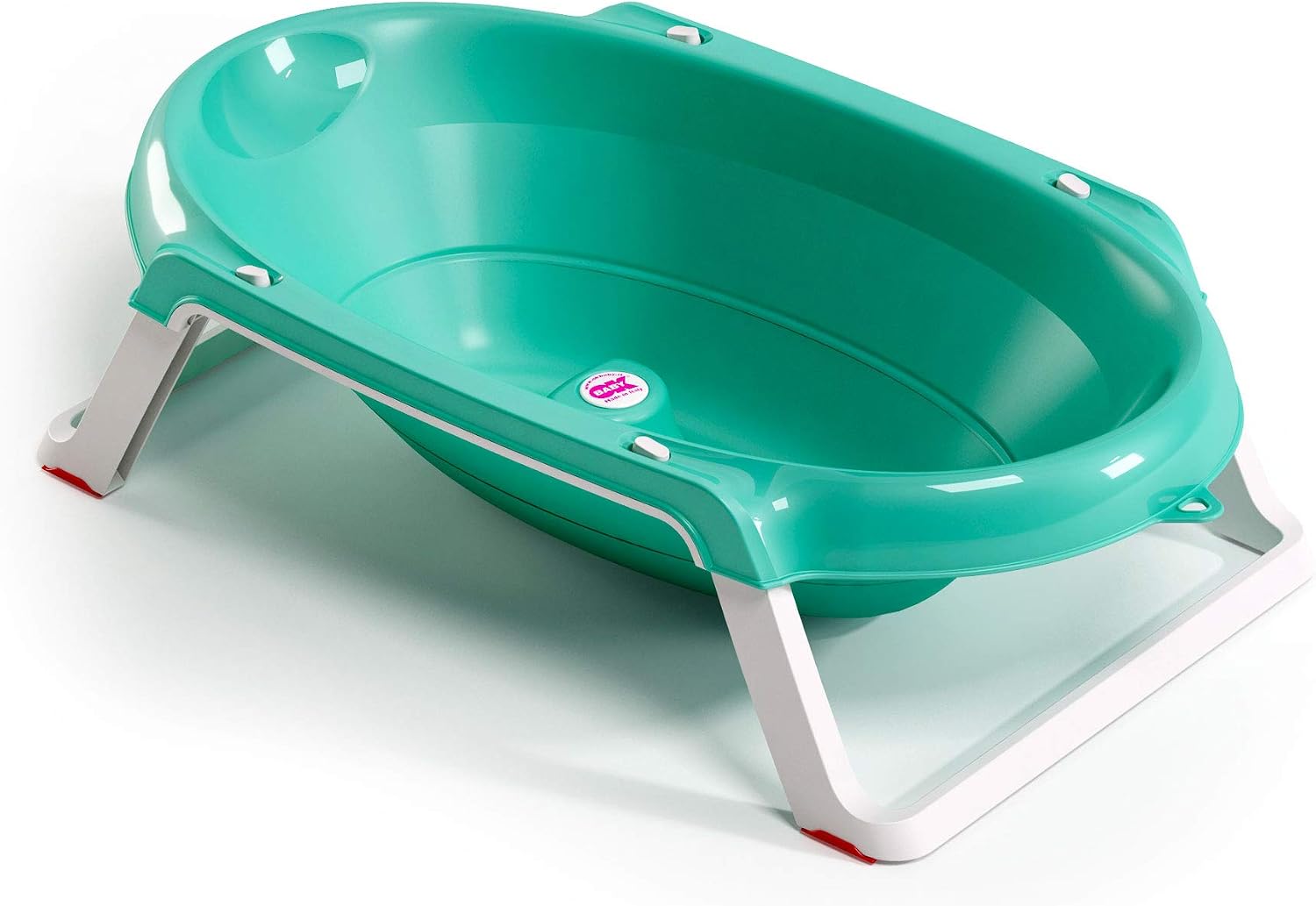 OKBABY Onda Slim Folding Baby Bath with support post, Aqua