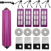 Replacement Accessories for Eureka J15 Evo Ultra Robot Vacuum,1Rubber Main Brush,4Mop Pads,4Filters,4Side Brush,4Dust Bag,1Cleaning Brush.