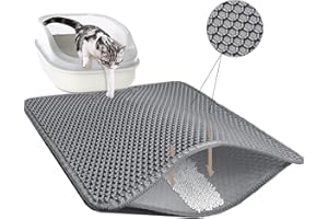 TidyNuts Cat Litter Mat for Pet Kitty Litter Box,Honeycomb Double Layer Cat Litter Box Mat,No Slip Cat Litter Trapping Mat,Urine and Waterproof,Scatter Control,Washable Easy Clean